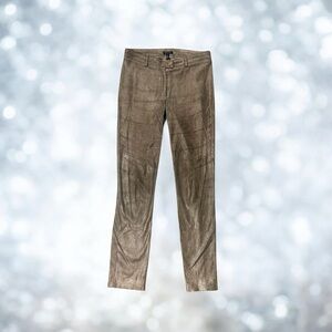Escada 100% Genuine Lambs Leather ‘Laylah’ Pants in Metallic “Anthracite” Size S
